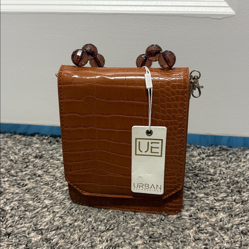 Urban Expressions Tan Croc-Embossed Bag